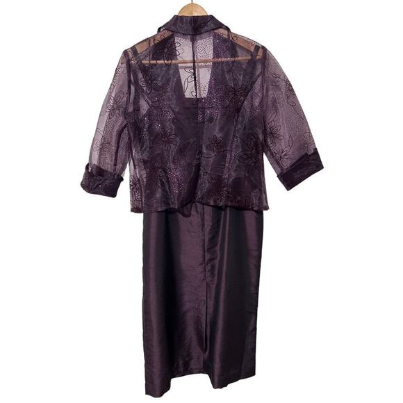 Vintage R&M Richards Sheath Formal Dress in Eggplant Sz 12P - Picture 12 of 16